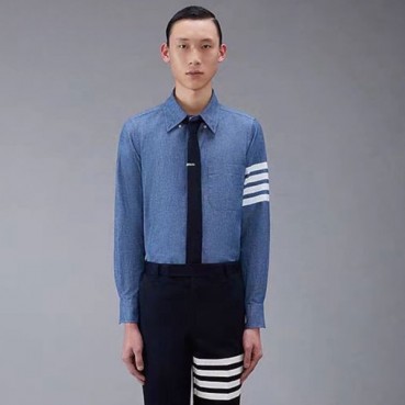 톰브라운 남성 블루 셔츠 - Thom Browne Mens Dress Shirts 