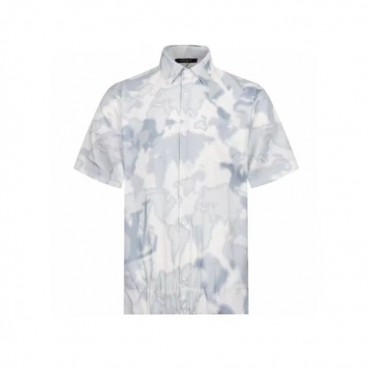 루이비통 남성 블루 반팔 셔츠 - Louis vuitton Mens Blue Shirts 