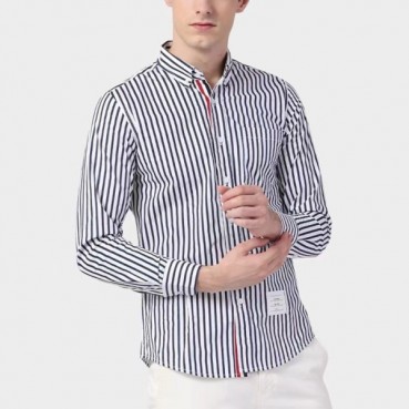 톰브라운 남성 블랙 셔츠 - Thom Browne Mens Black Tshirts 