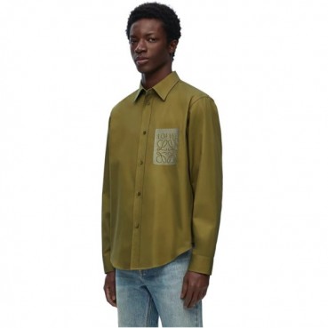 로에베 남성 카키 셔츠 - Loewe Mens Khaki Shirts 