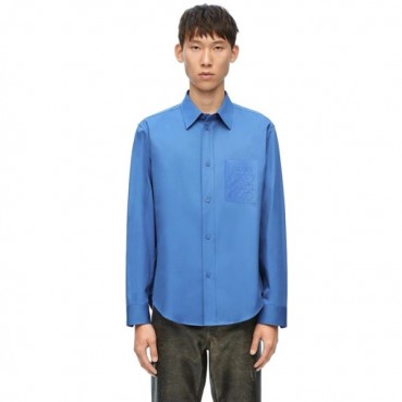 로에베 남성 블루 셔츠 - Loewe Mens Blue Shirts 