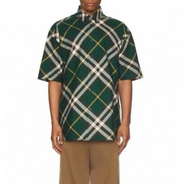 버버리 남성 그린 반팔 셔츠 - Burberry Mens Green Shirts 
