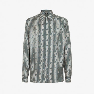 펜디 남성 블루 셔츠 - Fendi Mens Blue Shirts 