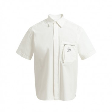 펜디 남성 화이트 반팔 셔츠 - Fendi Mens White Tshirts 