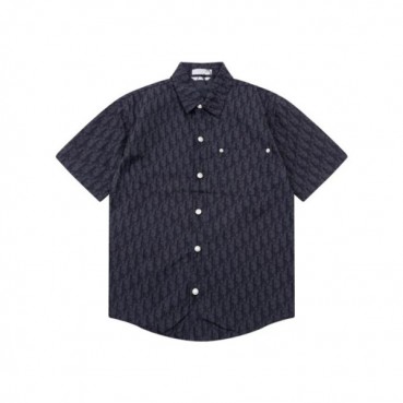 디올 남성 네이비 반팔 셔츠 - Dior Mens Navy Shirts 