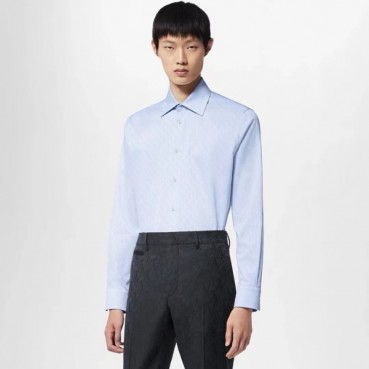 루이비통 남성 블루 셔츠 - Louis vuitton Mens Blue Shirts 