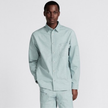 디올 남성 캐쥬얼 블루 셔츠 - Dior Mens Blue Shirts 