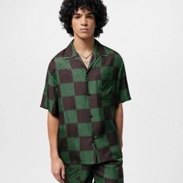 루이비통 남성 그린 반팔 셔츠 - Louis vuitton Mens Green Shirts 