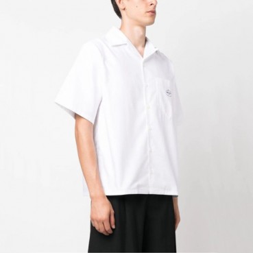 프라다 남성 화이트 반팔 셔츠 - Prada Mens White Shirts 