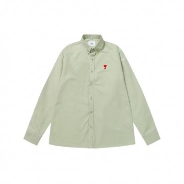 아미 남성 그린 셔츠 - Ami Mens Green Shirts 