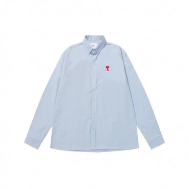 아미 남성 블루 셔츠 - Ami Mens Blue Shirts 