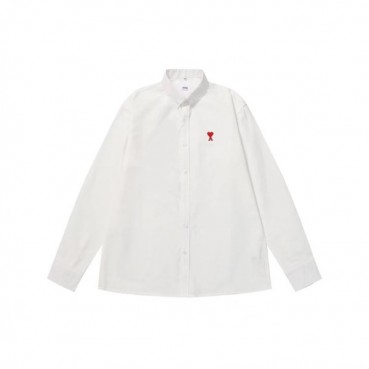 아미 남성 화이트 셔츠 - Ami Mens White Shirts 