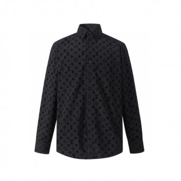 루이비통 남성 블랙 셔츠 - Louis vuitton Mens Black Shirts 