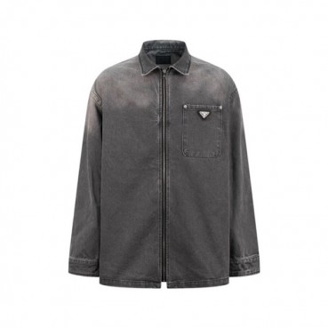 프라다 남성 모던 블랙 셔츠 - Prada Mens Black Shirts 