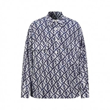펜디 남성 블루 셔츠 - Fendi Mens Blue Tshirts 