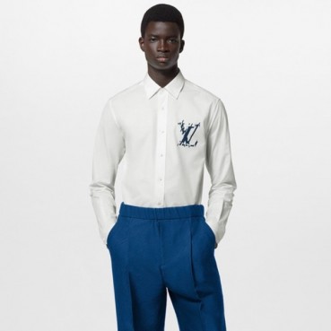 루이비통 남성 화이트 셔츠 - Louis vuitton Mens White Shirts 
