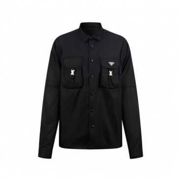 프라다 남성 모던 블랙 셔츠 - Prada Mens Black Shirts 
