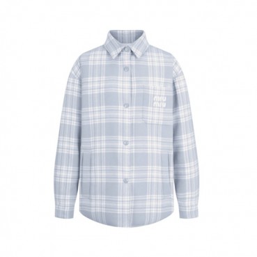 미우미우 남/녀 블루 다운 셔츠 - Miumiu Unisex Blue Down Shirts 