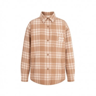미우미우 남/녀 베이지 다운 셔츠 - Miumiu Unisex Beige Down Shirts 