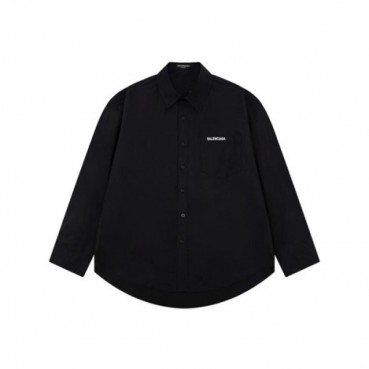 발렌시아가 트렌디 남성 블랙 셔츠 - Balenciaga Mens Black Tshirts 