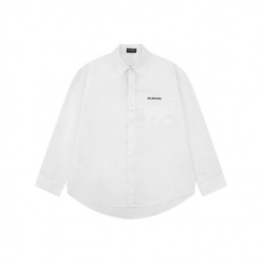 발렌시아가 트렌디 남성 화이트 셔츠 - Balenciaga Mens White  Tshirts 
