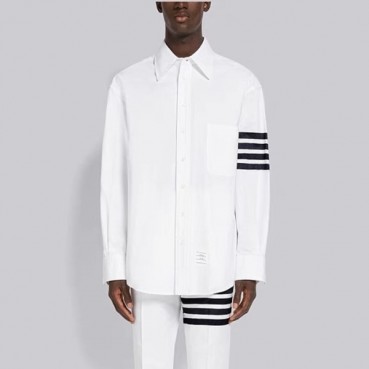 톰브라운 남성 화이트 셔츠 - Thom Browne Mens White Tshirts 