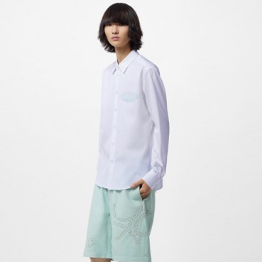 루이비통 남성 화이트 셔츠 - Louis vuitton Mens White Tshirts 