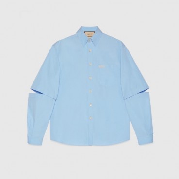 구찌 남성 트렌디 블루 셔츠 - Gucci Mens Blue Shirts 