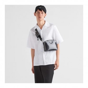 프라다 남성 모던 화이트 반팔 셔츠 - Prada Mens White Short sleeved Shirts 