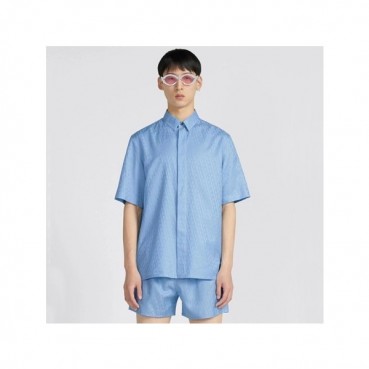 디올 남성 블루 반팔 셔츠 - Dior Mens Blue Half sleeved Tshirts 