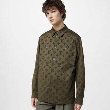 루이비통 남성 카키 셔츠 - Louis vuitton Mens Khaki Tshirts 