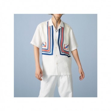 구찌 남성 트렌디 화이트 반팔 셔츠 - Gucci Mens White Short sleeved Tshirts 