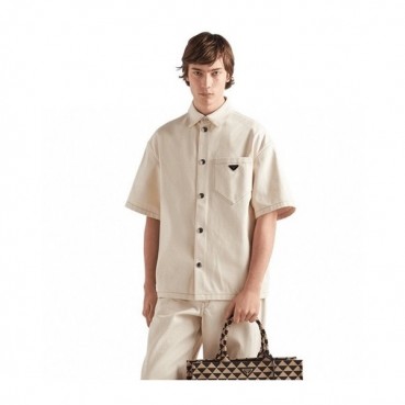 프라다 남성 베이지 반팔 셔츠  - Prada Mens Beige Short sleeved Tshirts 