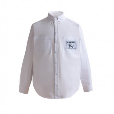 버버리 남성 베이직 화이트 셔츠 - Burberry Mens White Tshirts 