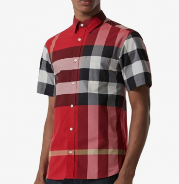 버버리 남성 베이직 레드 반팔 셔츠 - Burberry Mens Red Tshirts 