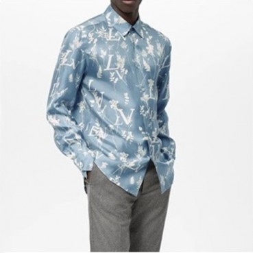 루이비통 남성 블루 셔츠 - Louis vuitton Mens Blue Tshirts 
