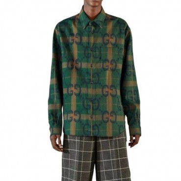 구찌 남성 트렌디 그린 셔츠 - Gucci Mens Green Tshirts 