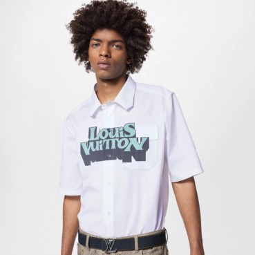 루이비통 남성 화이트 반팔 셔츠 - Louis vuitton Mens White Tshirts 