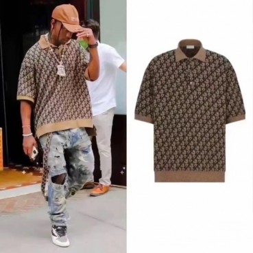 디올 남성 카멜 폴로 반팔 셔츠 - Dior Mens Camel Half sleeved Tshirts 