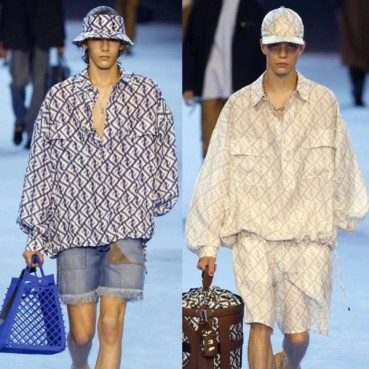 펜디 남성 블루 셔츠 - Fendi Mens Blue Tshirts 