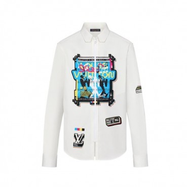 루이비통 남성 화이트 셔츠 - Louis vuitton Mens White Tshirts 