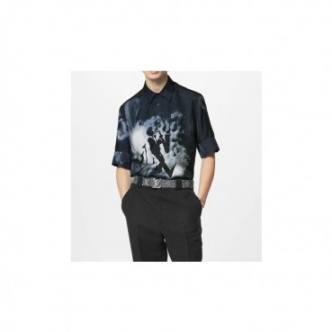 루이비통 남성 블랙 반팔 셔츠 - Louis vuitton Mens Black Tshirts 