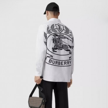 버버리 남성 베이직 화이트 셔츠 - Burberry Mens White Tshirts 