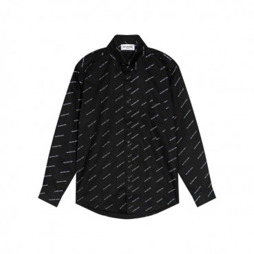 발렌시아가 트렌디 남성 블랙 셔츠 - Balenciaga Mens Black Tshirts 