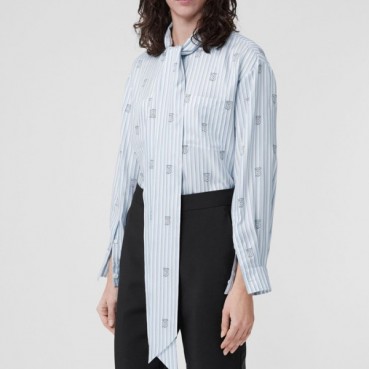 버버리 여성 블루 셔츠 - Burberry Womens Blue Tshirts 