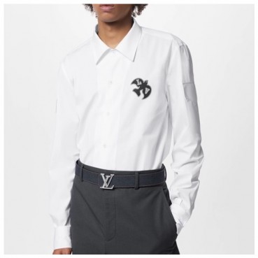 루이비통 남성 이니셜 화이트 셔츠 - Louis vuitton Mens White Tshirts 