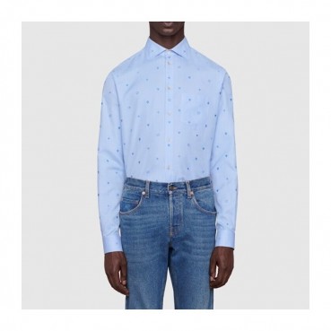 구찌 남성 트렌디 블루 셔츠 - Gucci Mens Blue Tshirts 