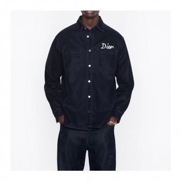 디올 남성 클래식 블루 셔츠 - Mens Blue Tshirts 