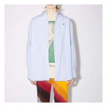 아크네 남/녀 베이직 블루 셔츠 - Acne studios Unisex Blue Tshirts 