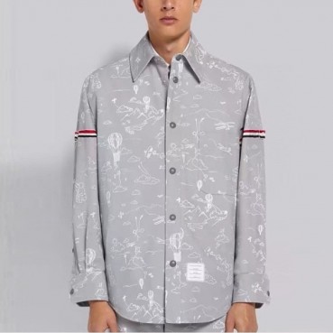 톰브라운 남성 그레이 셔츠 - Thom Browne Mens Dress Shirts 